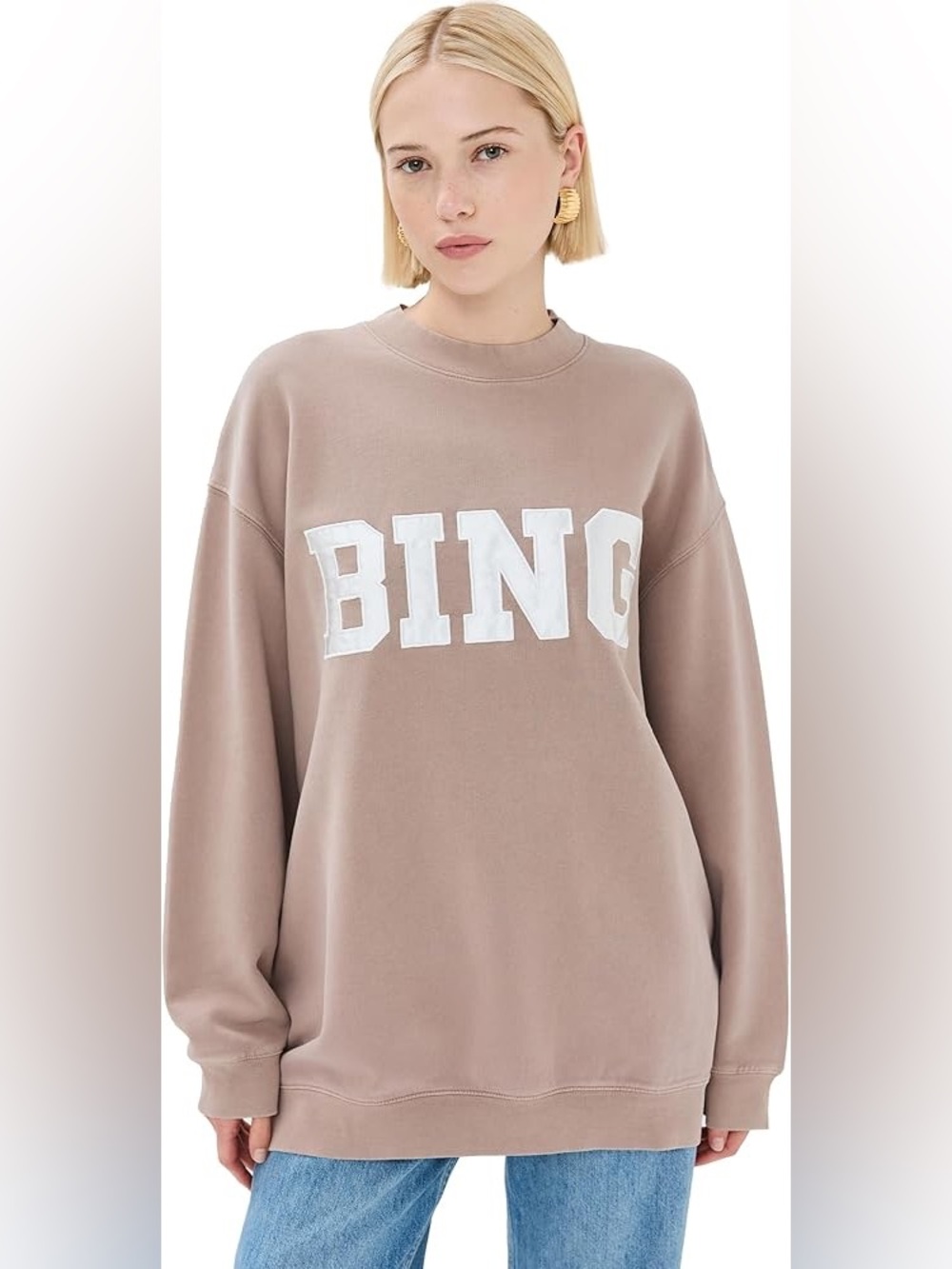 Anine Bing - Tyler Sweatshirt Satin Bing in Washed Iron